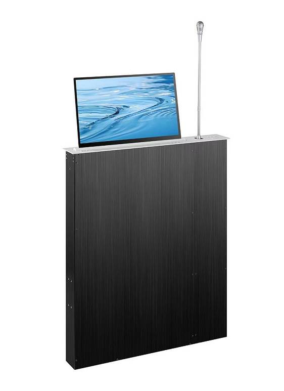 单屏升降器带话筒正面